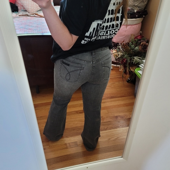 Calvin Klein Black Washed Flare Jeans - Picture 10 of 10